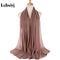 Muslim 2021 New Chiffon Hijab Scarf Women Solid Color Soft Long Shawls and Wraps Islamic Head Scarves Fashion turbante mujer