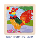 11X11CM Kids Wooden Puzzle Toy Vehicle Animal Jigsaw Cartoon Animal Traffic Tangram Toys Educational Toys Puzzles for Kids Gifts