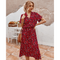 2021 Summer Polka Dot Dress Ladies Leopard Print Shirt Dress, Bohemian, Mid-length, High Waist, Beachwear, Vacation, Summer