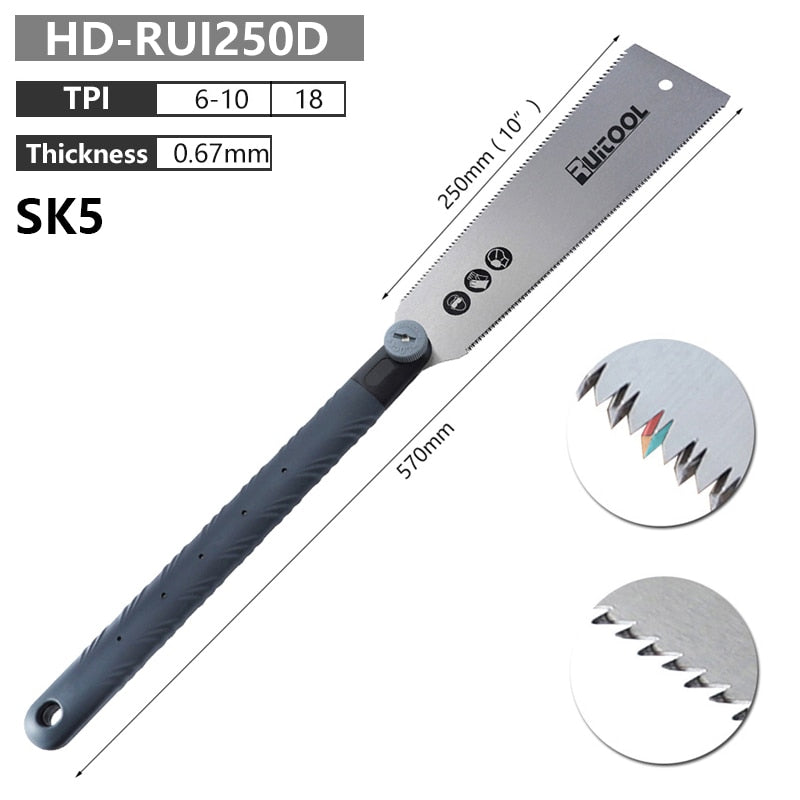 Ryoba Japanese Saw 3-Edge Tooth Pull Saws Flexible Flush Cut Hand Saw for Tenon Wood Fine Cutting Woodworking