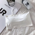 Fashion Women Sling Tube Top Sexy Bra Top Breathable Chest Pad Wearing Underwear Seamless Ice Silk Breast Wrap Lingerie Female
