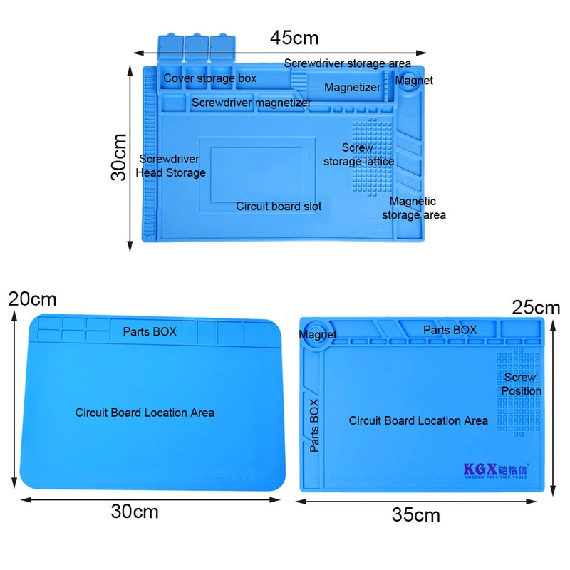 Soldering Mat ESD Antistatic Heat Resistant Insulation Work Mat Soldering Station Kit Silicone Repair Pad Maintenance Platform