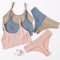 Seamless Women Bra Briefs Set Push Up Bra Crop Top High Waist Panties Sexy Lingerie Set Low Back Bralette Fitness Underwear Set