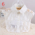 Fashion White Black Lace Fake Collar Blouse Vintage Detachable Shirt False Collar Lapel Blouse Top Women Clothes Accessories
