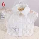 Fashion White Black Lace Fake Collar Blouse Vintage Detachable Shirt False Collar Lapel Blouse Top Women Clothes Accessories