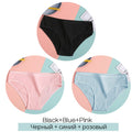 FINETOO Women&#39;s Cotton Panties 3Pcs Soft Striped Women Underpants Solid Girls Briefs Sexy Female Lingerie M-XL Comfort Underwear