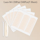 240pcs Eyelid Tape Sticker Invisible Double Fold Eyelid Lace Paste Clear Beige Stripe Self-adhesive Natural Eye Tape Makeup Tool