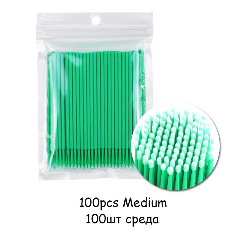 100PCS/Bag Eyelash Brushes Disposable Cotton Swab Micro Individual Eyelashes Microbrush Lash Removing Lash Extension Accessories