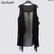 Chiffon Vests Women Holiday Street Solid Black Sweet Thin Summer All-match Fairy Outerwear Sexy Long Draped Open Stitch Vintage