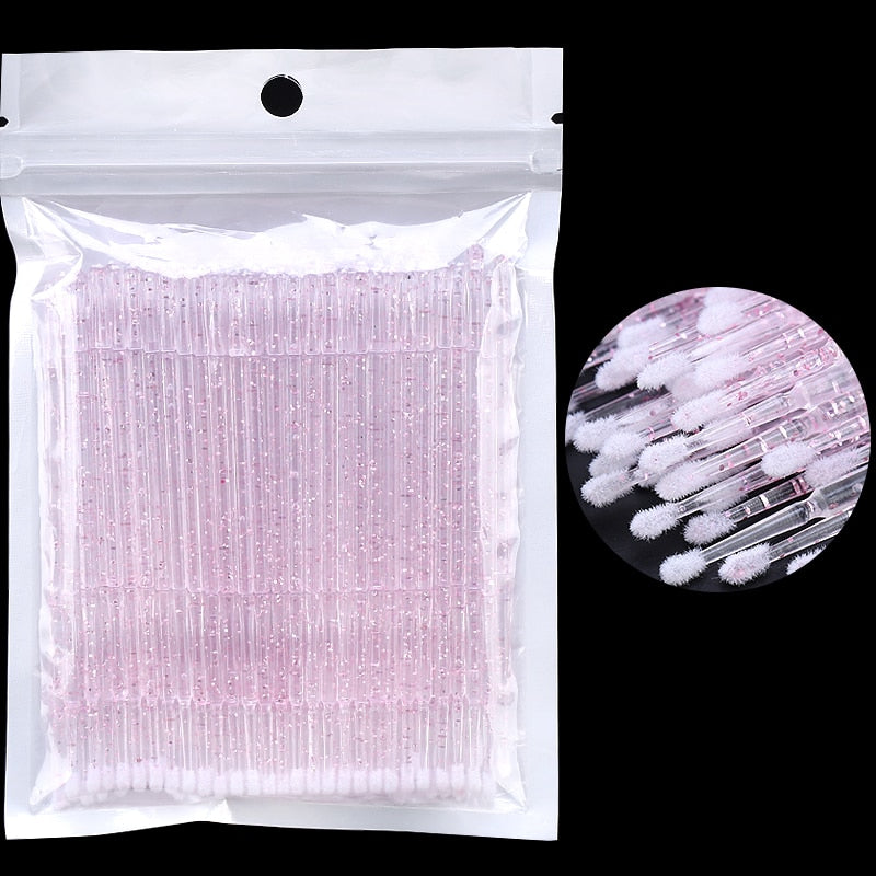 Crystal Disposable Eyelash Brushes Swab Microbrushes Eyelash Extension Tools Individual Eyelashes Removing Tools Applicators