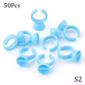 Wholesale 50/100Pcs Disposable Eyelash Glue Fan Cup Rings Holder  Container Tattoo Pigment Eyelash Extension Tools Lash Supplies