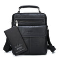 JEEP BULUO Brand Men&#39;s Crossbody Shoulder Bags High quality Tote Fashion Business Man Messenger Bag Big Size Split Leather Bags