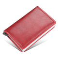 New Men women smart wallet Credit Bank card holder fashion purse Aluminum alloy Business Casual Mini wallet Brand PU Purse