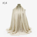 180X95CM Women Classic Muslim Crinkle Hijab Scarf Soft Cotton Head Scarves Turban Shawls Wraps Islamic Headband Femme Musulman