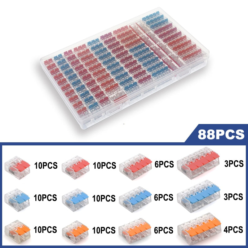 (30&amp;50Pieces) Lever Nuts-3 New style compact Splicing Connectors Quick Disconnect Wire Connectors AWG 24-12