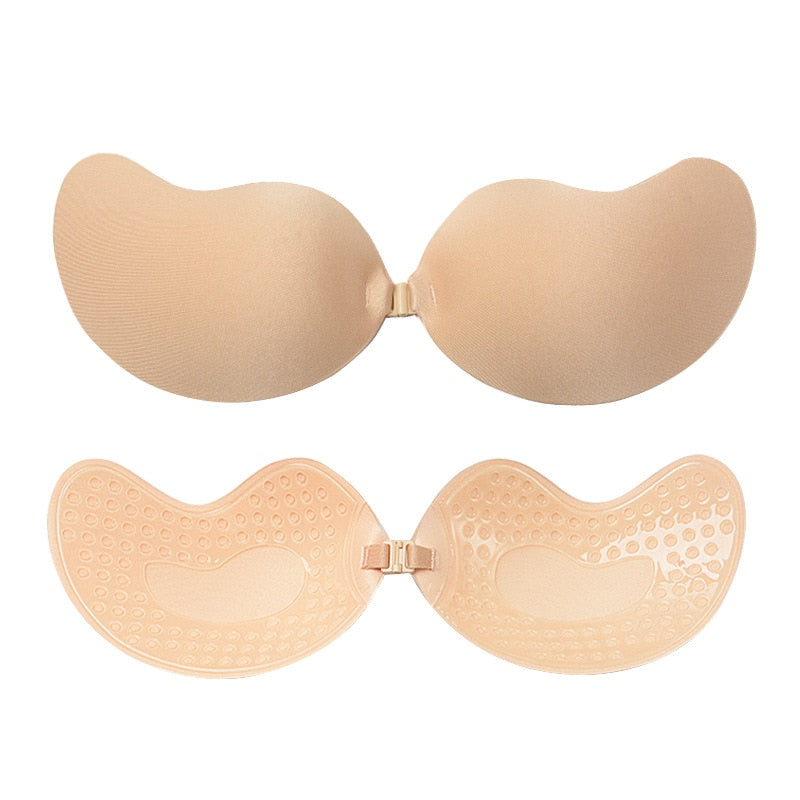 Invisible Push Up Bra Backless Strapless Bra Seamless Front Closure Bralette Underwear Women Self-Adhesive Silicone Sticky BH