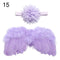 2pcs/set Cute Newborn Angel Feather Wings with Baby Girl Rose Flower Headband Hair Accessories for Infant Photography Props