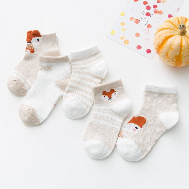 5Pairs/lot 0-3Y Infant Baby Socks Baby Socks for Boys Girls Cotton Mesh Newborn Toddler First Walkers Baby Clothes Accessories