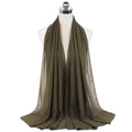 Muslim new Bubble Chiffon Hijab Scarf Women Solid Color Soft Long Shawls and Wraps Georgette Islamic Head Scarves Ladies Hijabs