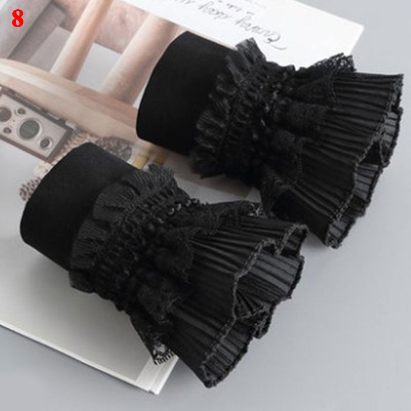 New Fake sleeves autumn winter wild sweater decorative sleeves pleated wrist Pleated organ fake sleeves universal fake cuff
