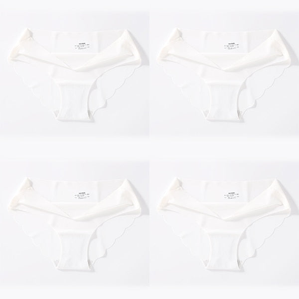 4 PCS/Lot Seamless Panties For Women Plain Panties Slip Silk Female Underwear Soft Thin Light Panti Culotte Femme Underpants