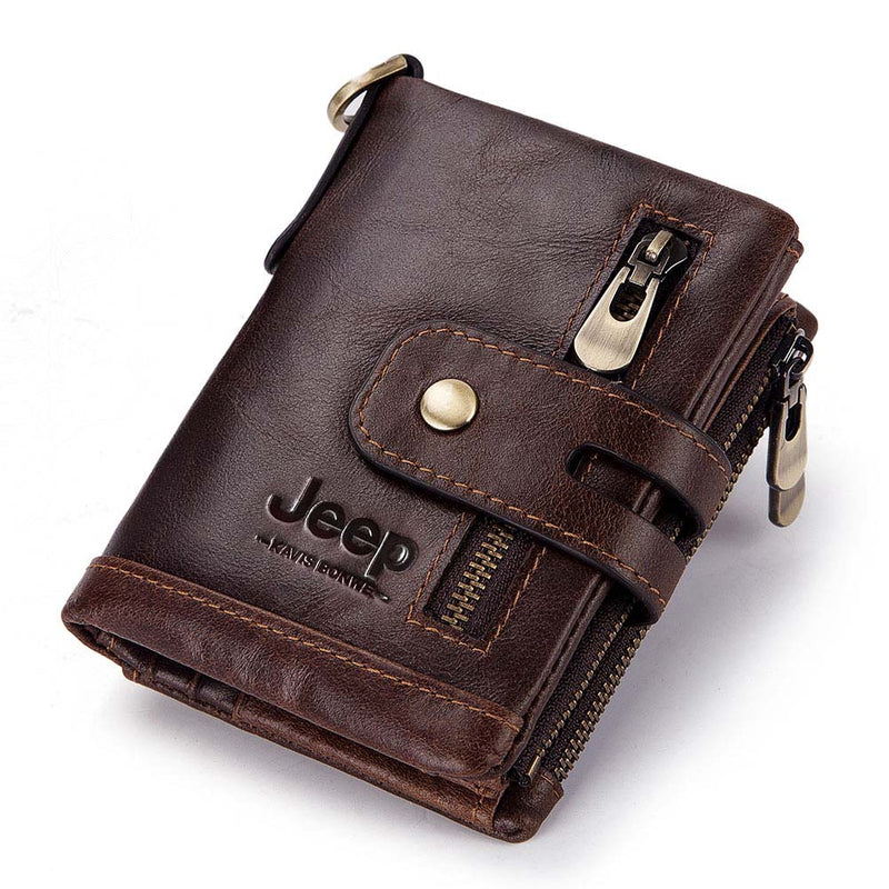 Genuine Leathe Men Wallet RFID Luxury Desig Bifold Short Wallets Male Hasp Vintage Purse Coin Pouch Multi-functional Card Pocket