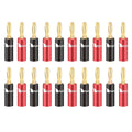 20pcs/10pairs Nakamichi BANANA PLUGS 24K Gold-plated 4MM Banana Connector with Screw Lock For Audio Jack Speaker Plugs Black&amp;Red