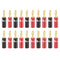 20pcs/10pairs Nakamichi BANANA PLUGS 24K Gold-plated 4MM Banana Connector with Screw Lock For Audio Jack Speaker Plugs Black&amp;Red