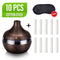 saengQ Electric Air Humidifier Essential Aroma Oil Diffuser Ultrasonic Wood Grain Humidifier USB Mini Mist Maker LED Light