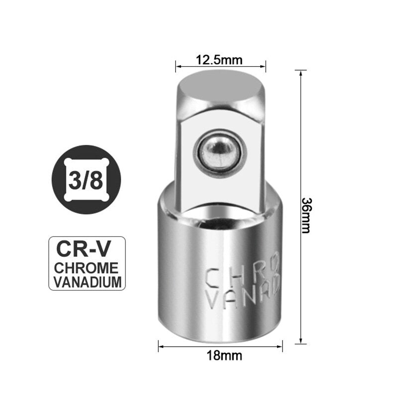 Ratchet Wrench Socket Converter Sleeve Head Adapter 1/2 &quot;Big Fly To 3/8&quot; Fly To 1/4 &quot;Stainless Steel to 1/4&quot; To 1/2 &quot;To 3/8&quot;