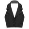 Womens Stripe Vests Elegant OL Waistcoat Suit Vest Halter Neck V-Neck Office Ladies Crop Tops Business Formal Work Wear Mujer