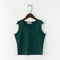 Sexy Women Round Neck Pure Color Crop Tops Patchwork  Sleeveless Camisole Tank Tops Fashion Ladies Slim Vest Tee Top T-shirt Hot