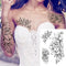 Sexy Flower Temporary Tattoos For Women Body Art Painting Arm Legs Tattoos Sticker Realistic Fake Black Rose Waterproof Tattoos