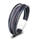 ZOSHI Trendy Genuine Leather Bracelets Mens Multilayer Braided Rope Bracelets Male Female Bracelets Retro Jewelry