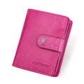 CONTACT&#39;S Genuine Leather RFID Vintage Wallet Men With Coin Pocket Short Wallets Small Zipper Walet With Card Holders Man Purse