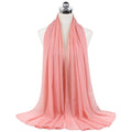 Muslim new Bubble Chiffon Hijab Scarf Women Solid Color Soft Long Shawls and Wraps Georgette Islamic Head Scarves Ladies Hijabs