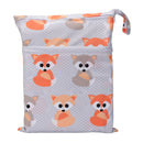 [Sigzagor]Wet Dry Bag With Two Zippered For Baby Diapers Nappies Waterproof Reusable 36cmx29cm