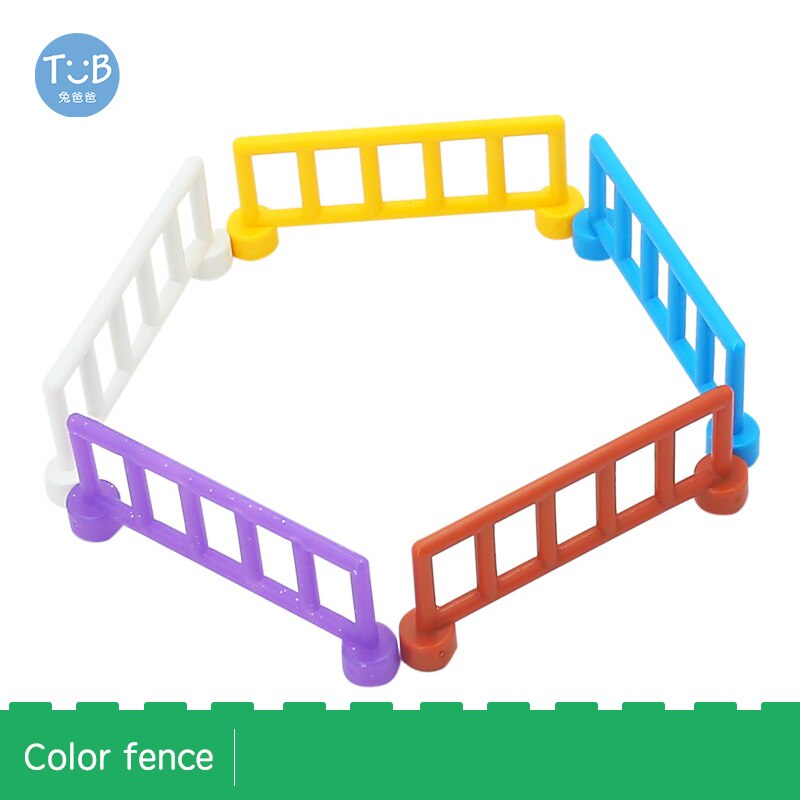 Blocks Amusement Park Accessory Slide Ladder Swing Seesaw Carousel Big Large-particle City Building Children&
