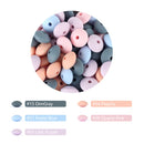 30pcs Silicone Lentil Beads BPA Free Food Grade Rodent DIY Charms Newborn Nursing Accessory Teething Necklace 12mm Abacus Bead