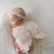 2pcs/set Cute Newborn Angel Feather Wings with Baby Girl Rose Flower Headband Hair Accessories for Infant Photography Props