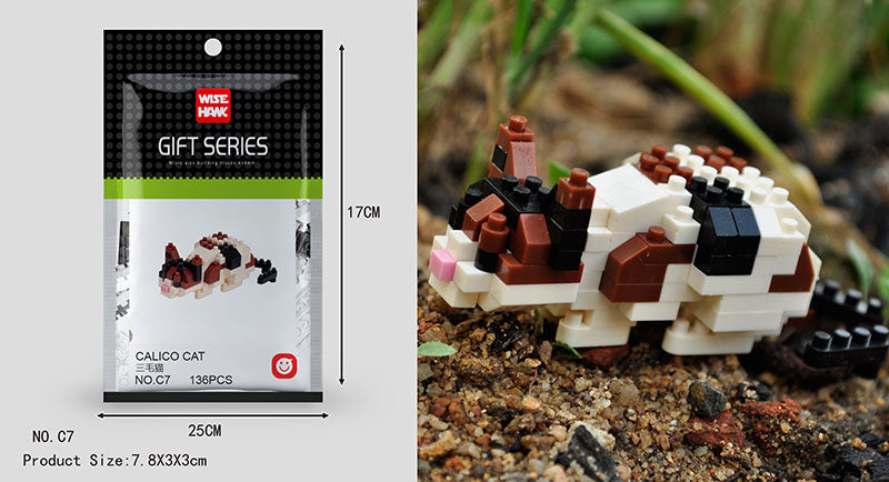 Mini Building Blocks 3D Animal  Diamond Model Micro Bricks Dog Cat Bird Moose Wolf Panda Macaw Toys For Children Birthday Gifts