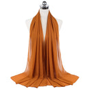 Muslim new Bubble Chiffon Hijab Scarf Women Solid Color Soft Long Shawls and Wraps Georgette Islamic Head Scarves Ladies Hijabs