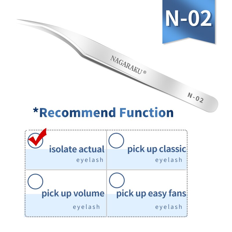 NAGARAKU Eyelash Extension Tweezers False Eyelashes Makeup Stainless Steel Professional Tweezer 3D Accurate Pincet