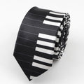 Classic Fashion Men&#39;s Skinny Tie Colorful Musical Notes Printed Piano Guitar Polyester 5cm Width Necktie Party Gift Accessory