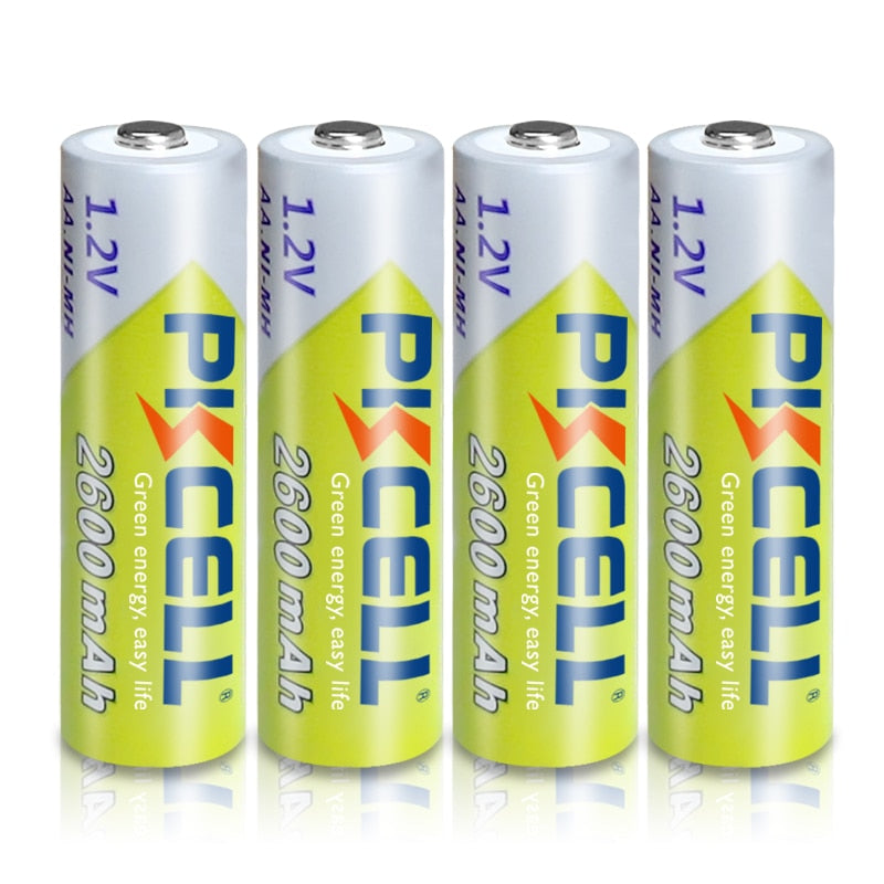 8pcs PKCELL Battery NIMH AA 2600Mah 1.2V 2A Ni-Mh aa Rechargeable Batteries AA Bateria Baterias + 2pcs Battery Hold Case Boxes