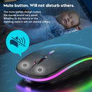 Bluetooth Wireless Mouse For Computer PC Laptop iPad Tablet MacBook With RGB Backlight Ergonomic Silent Rechargeable USB Mouse
