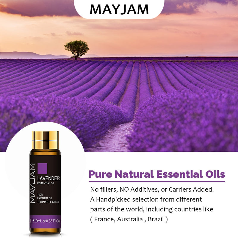 MAYJAM 10ML Aromatic Diffuser Essential Oil Lavender Vanilla Myrrh Fragrance Oil For Soaps Candle Making Massage Humidifiers