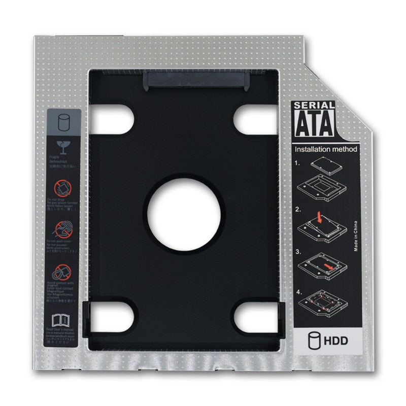 TISHRIC 9.5 12.7mm HDD Caddy Aluminum Universa SATA 3.0 2.5&quot; SSD CD DVD to HDD Case Optibay Enclosure CD-ROM ODD