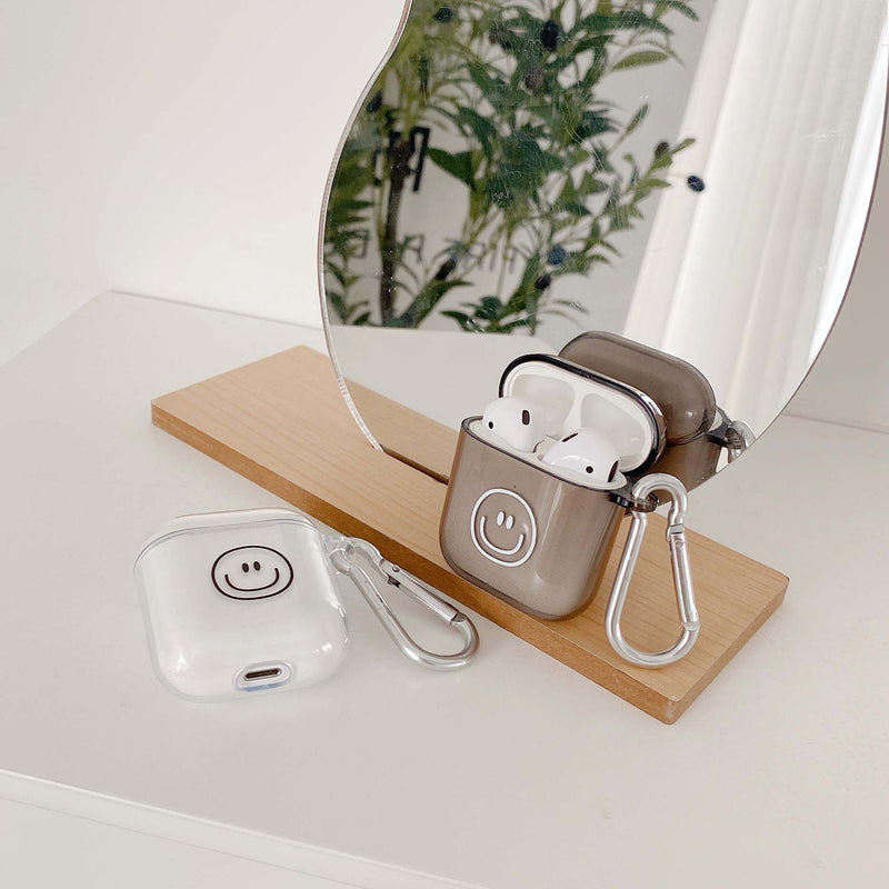 Round smiley black and white soft silicone earphone case headphone shell for apple airpod 1/2 cases for airpods 3 pro capa funda