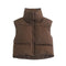 Puffy Vest Women Zip Up Stand Collar Sleeveless Lightweight Padded Cropped Puffer Quilted Vest Winter Warm Coat Jacket 2022 New